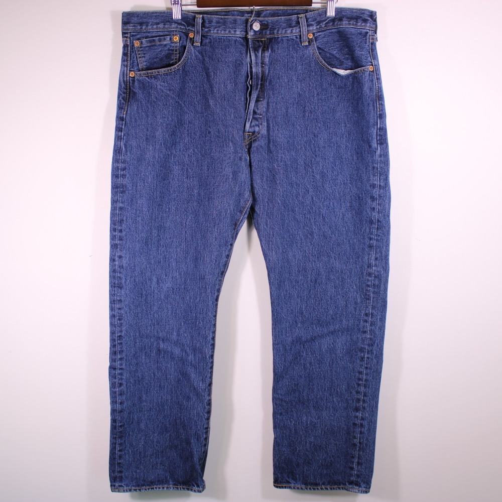 Levis 501 Jeans Mens 40x29 Blue Button Fly 100% Cotton Classic Denim Fit39x29.25